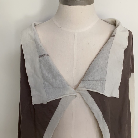 Tan and brown color block cardigan - Picture 2 of 6